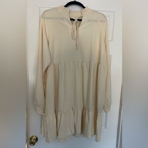 Cream Long-Sleeve Dress